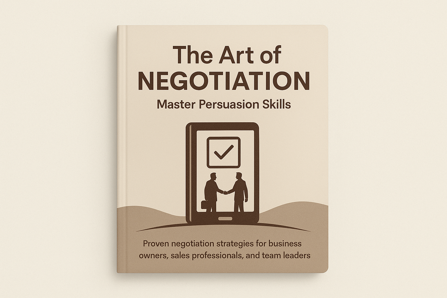 Book titled 'The Art of Negotiation' on a beige background