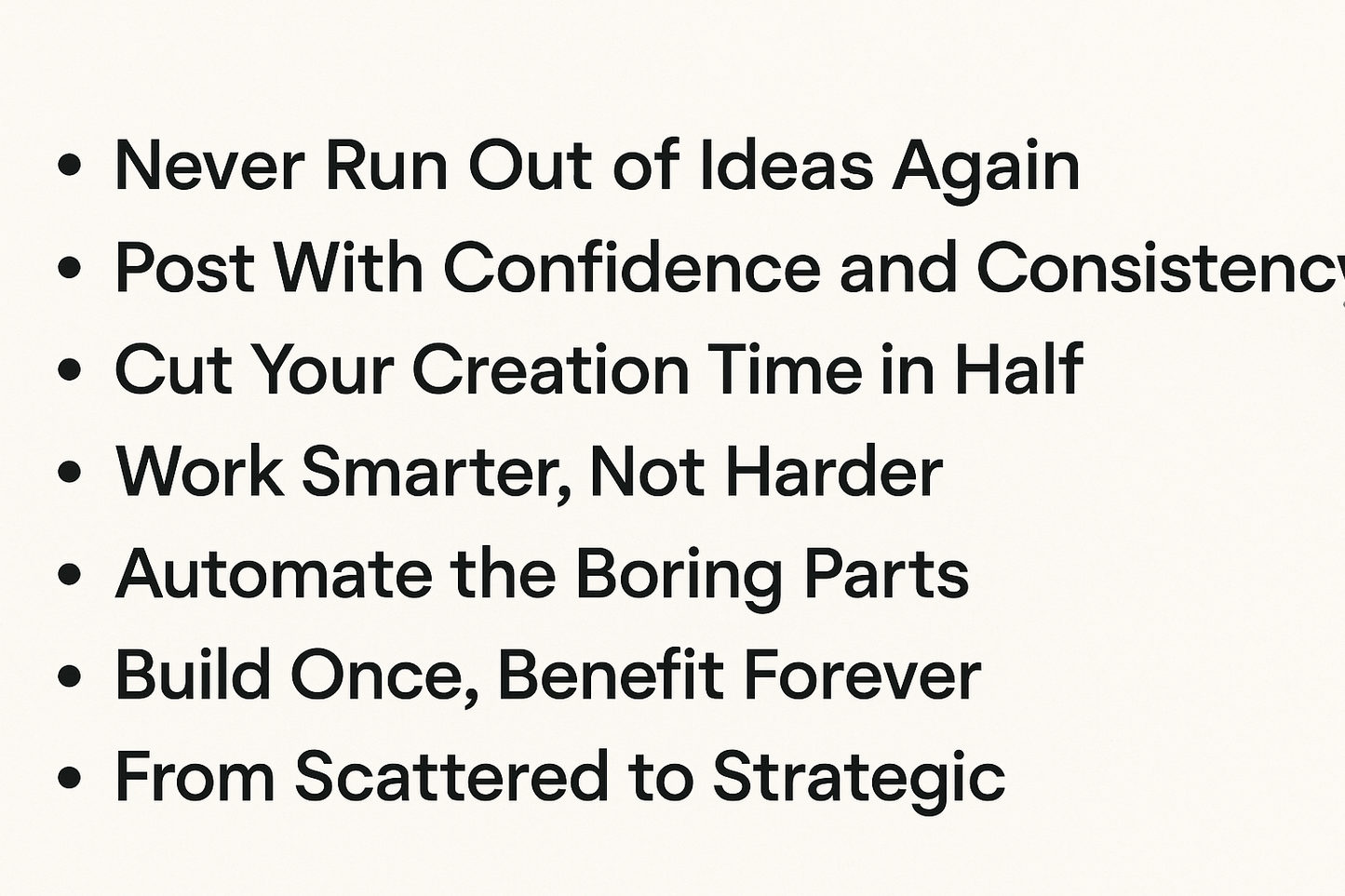 List of productivity tips on a white background
