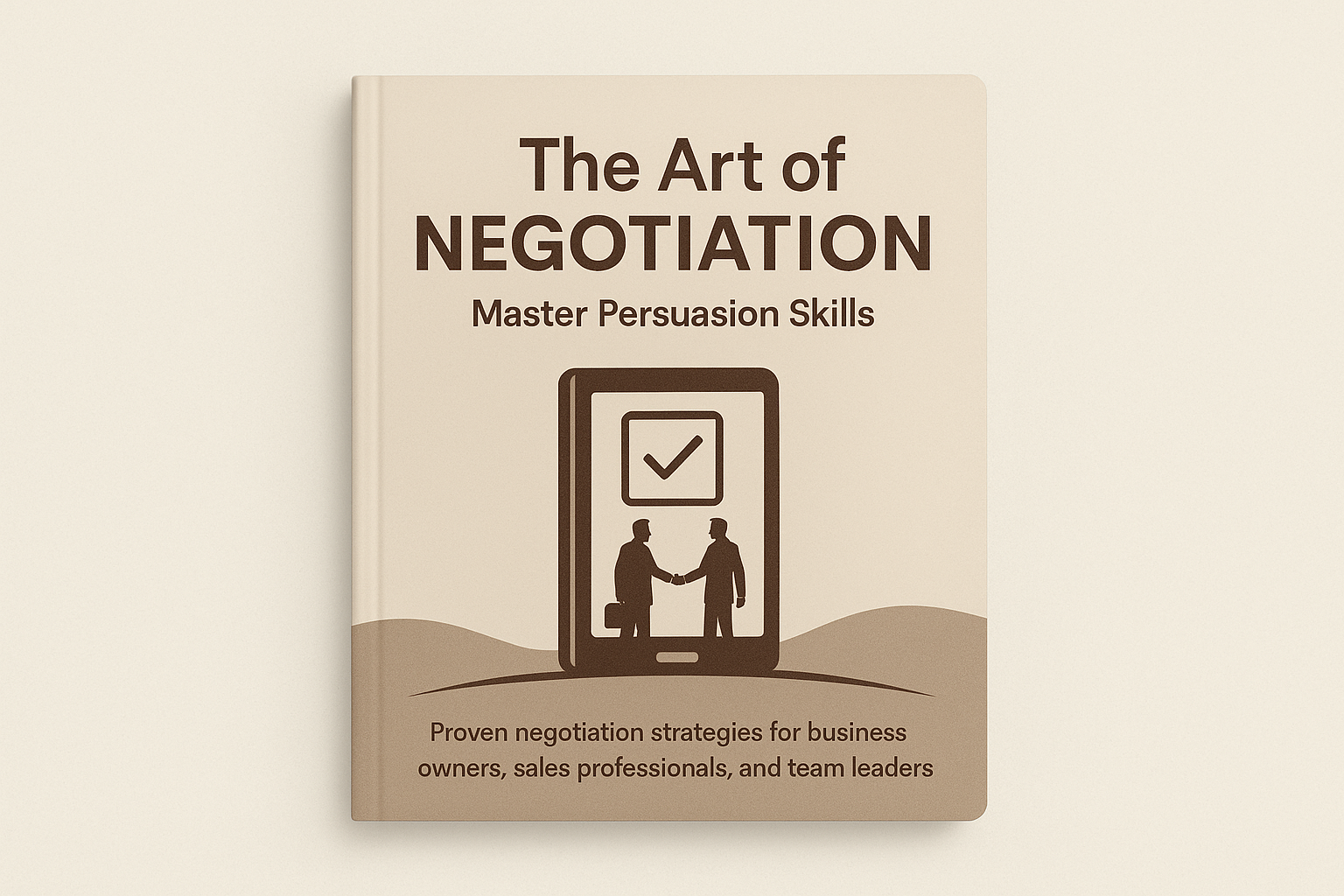 Book titled 'The Art of Negotiation' on a beige background