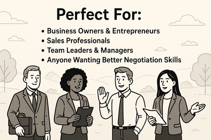 A professional, minimalistic landscape banner featuring a sleek design with subtle gradients and clean lines, representing business themes. The image is tailored for business owners, sales professionals, and team leaders, conveying a sense of empowerment and collaboration, ideal for promoting negotiation skills.
