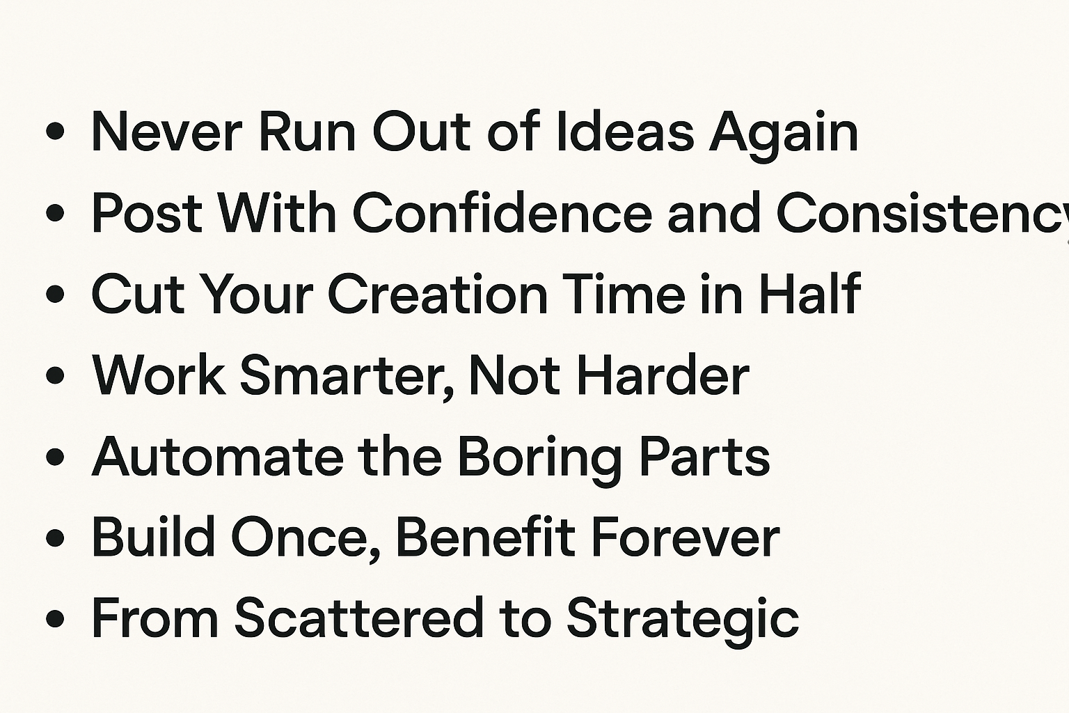 List of productivity tips on a white background